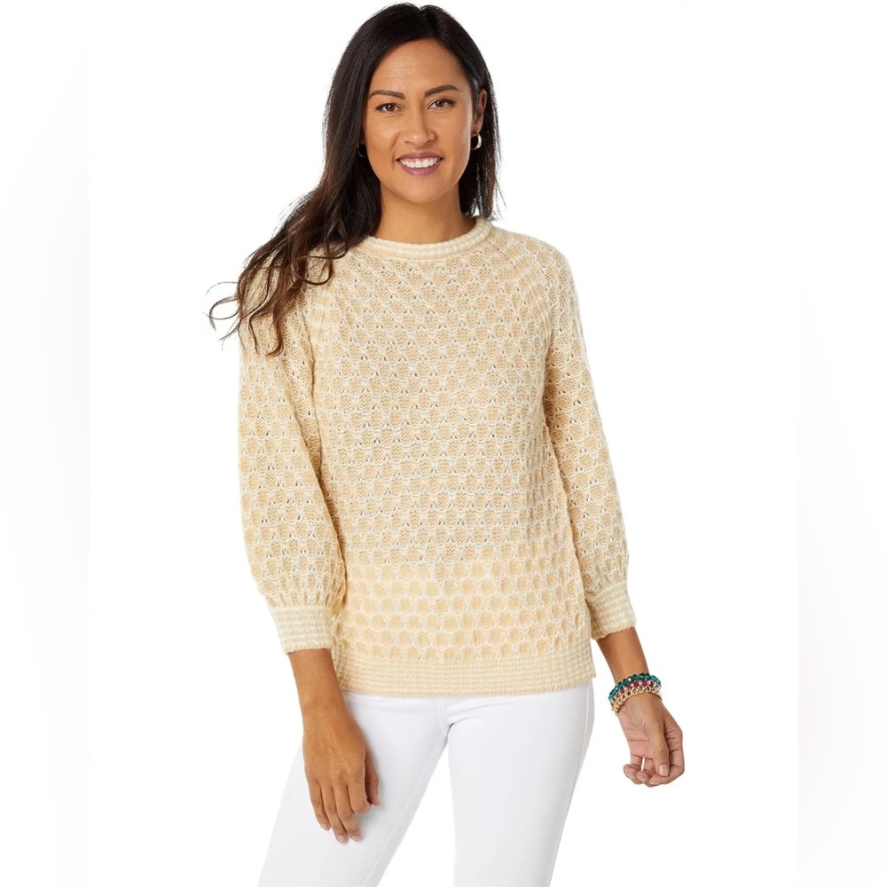 Lilly Pulitzer Corabelle Sweater- Size Medium- Sand Bar Honeycomb NWT
